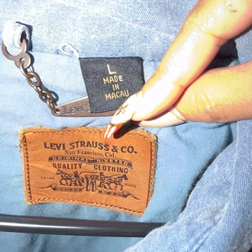 Vintage Levi’s Blue Utility Jacket Workwear Cotton Zip Snap Y2K - Picture 6 of 6